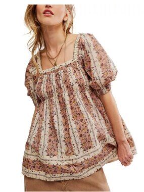 Free People Vintage Lover Blouse Babydoll